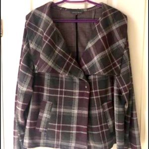 Addition-Elle Grey & Purple Plaid Sweater Size 2X